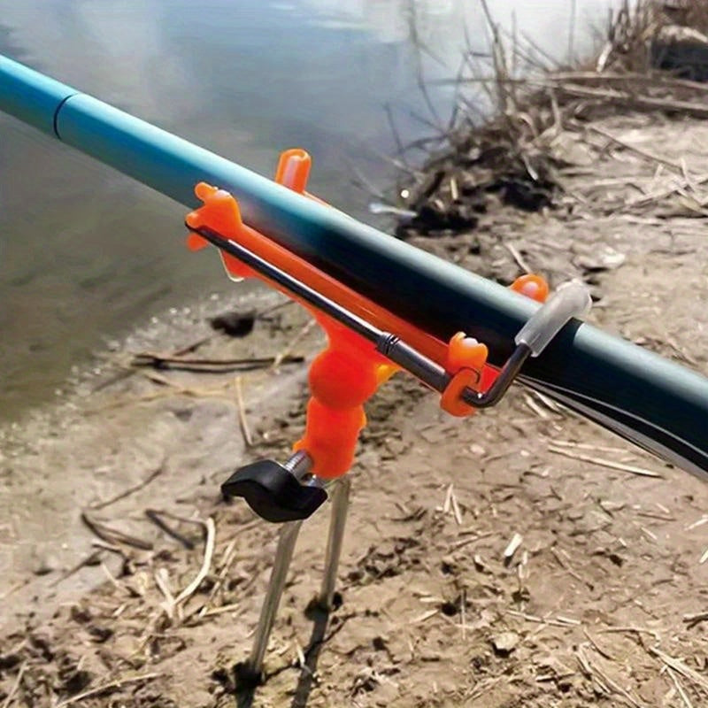 1 peça de suporte para vara de pesca ajustável em 360° de aço inoxidável premium - suporte para vara de pesca inserido com travamento automático e design resistente à corrosão para organização conveniente do equipamento de pesca
