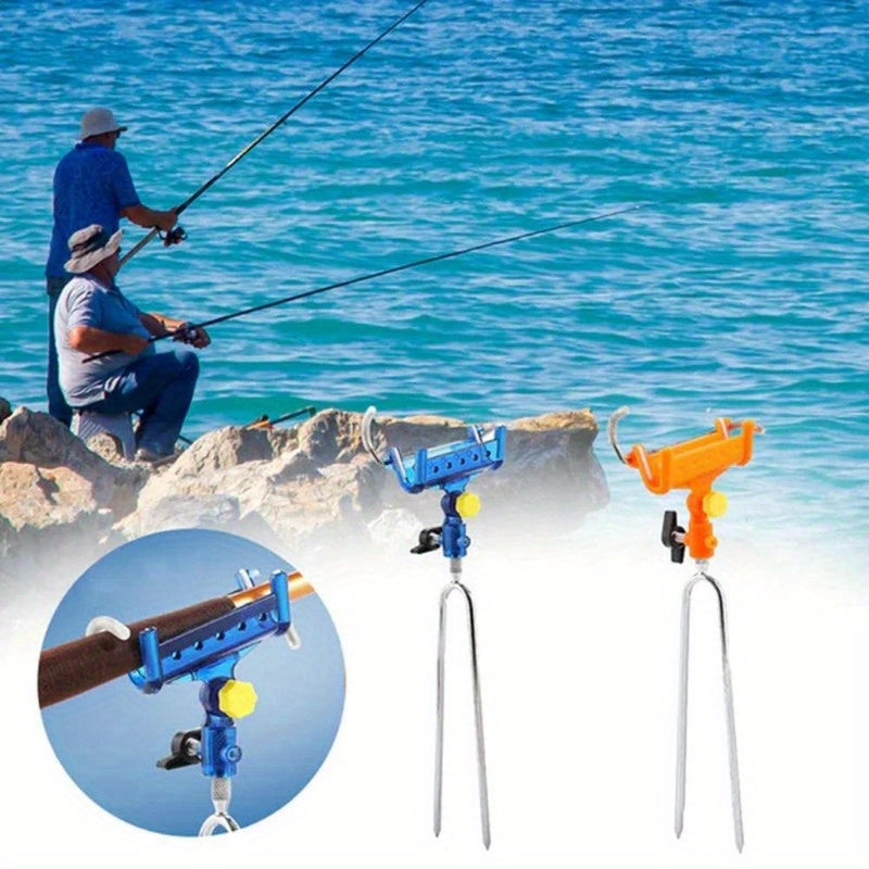 1 peça de suporte para vara de pesca ajustável em 360° de aço inoxidável premium - suporte para vara de pesca inserido com travamento automático e design resistente à corrosão para organização conveniente do equipamento de pesca