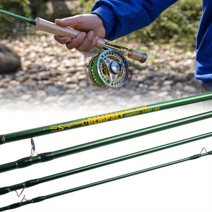 Vara de pesca com mosca Sougayilang Premium de 9 pés - Fibra de carbono 30T, 7/8wt, cabo de cortiça - Ideal para pescadores