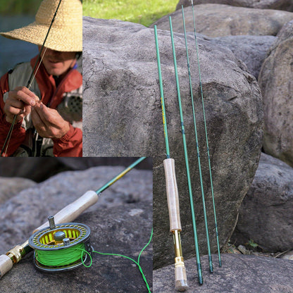 Vara de pesca com mosca Sougayilang Premium de 9 pés - Fibra de carbono 30T, 7/8wt, cabo de cortiça - Ideal para pescadores