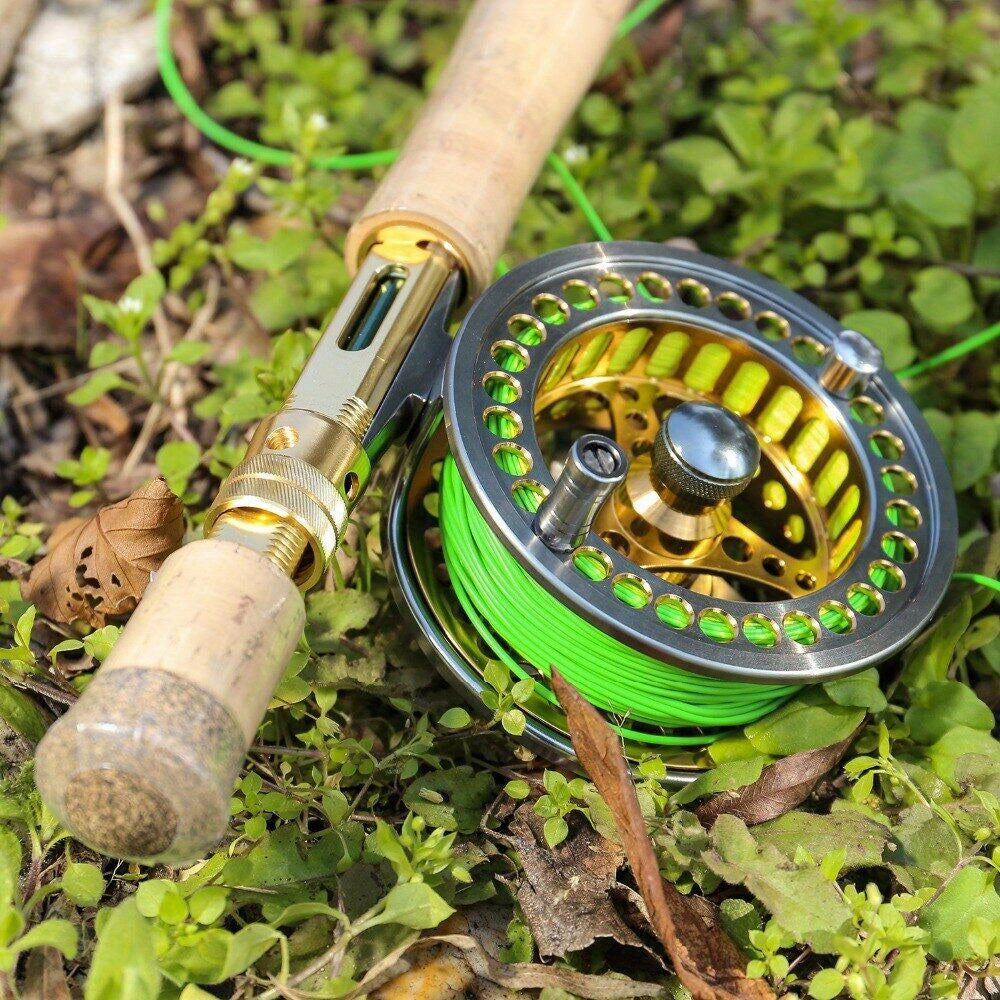 Vara de pesca com mosca Sougayilang Premium de 9 pés - Fibra de carbono 30T, 7/8wt, cabo de cortiça - Ideal para pescadores