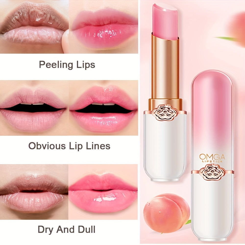 labial hidratante de longa duração que muda de cor.