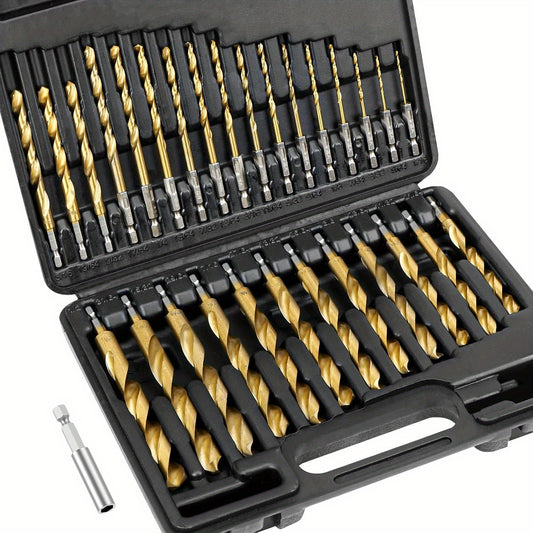 Conjunto de brocas revestidas de titânio com 13/30/50/90 peças, haste sextavada