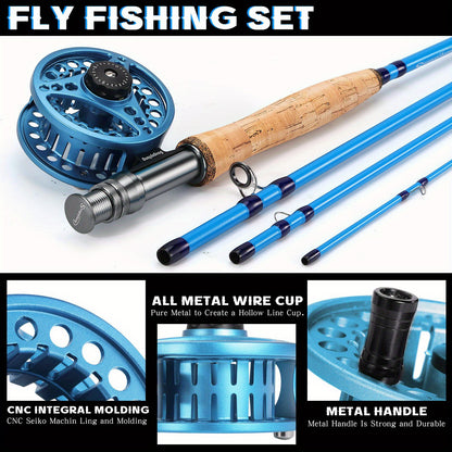 ougayilang Kit de iniciação para pesca com mosca padrão com bolsa