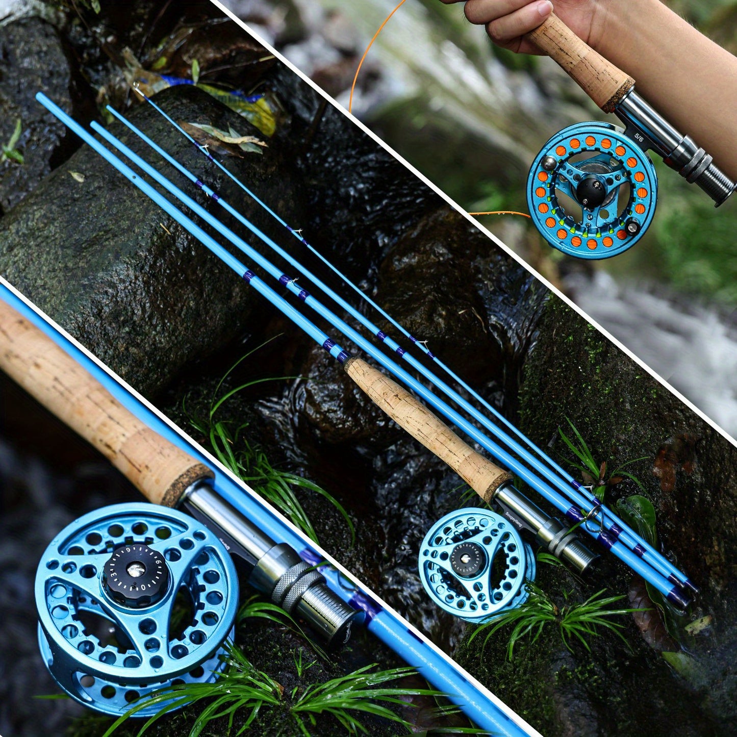 ougayilang Kit de iniciação para pesca com mosca padrão com bolsa