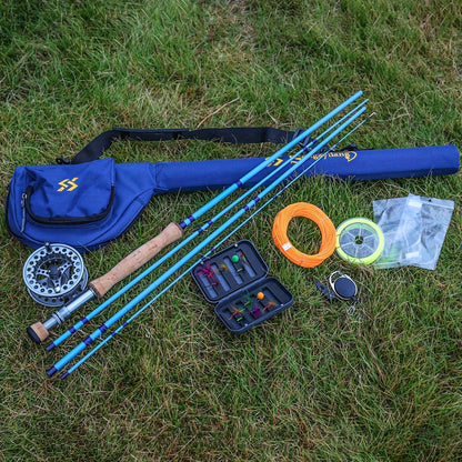 ougayilang Kit de iniciação para pesca com mosca padrão com bolsa