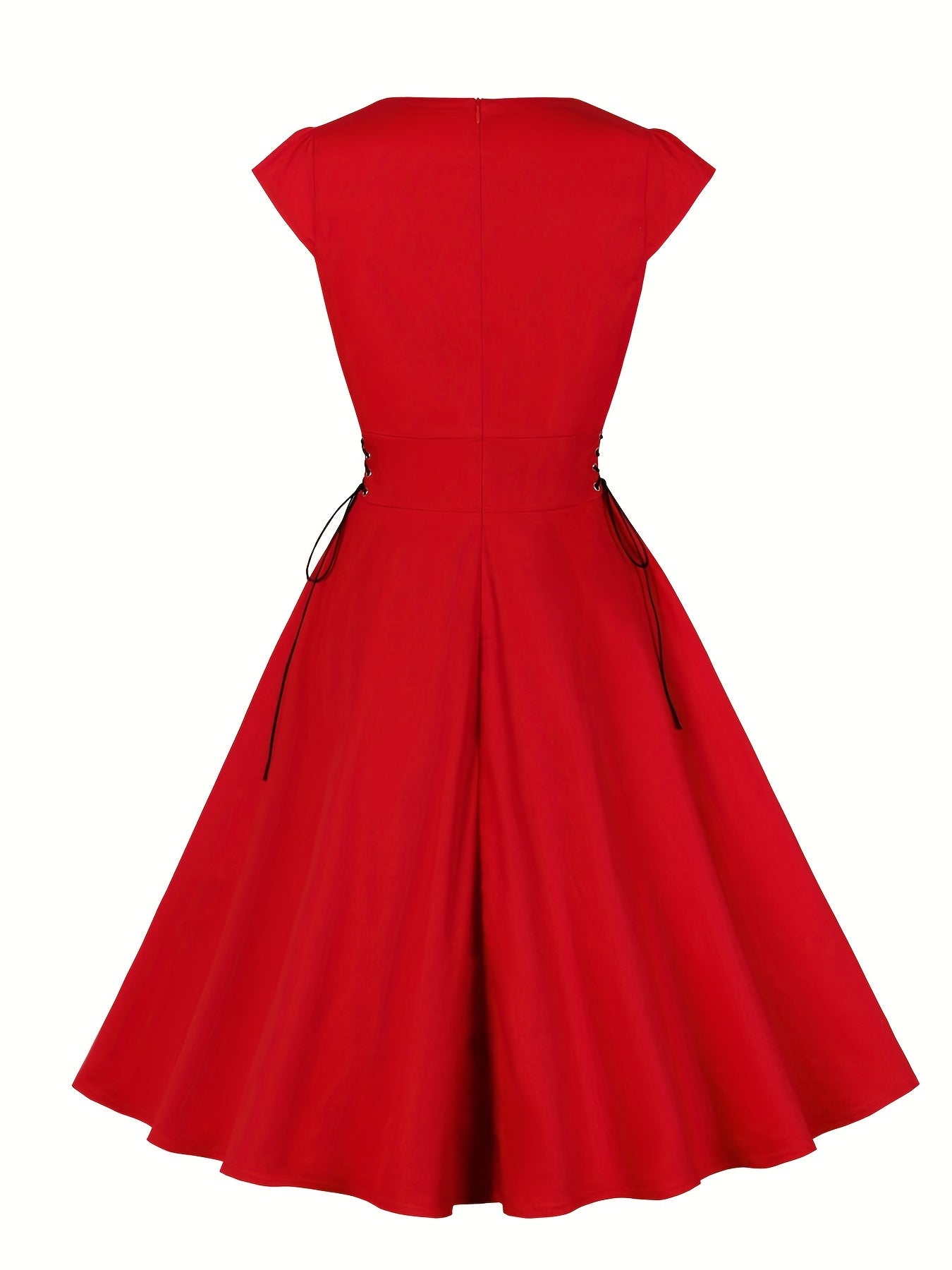Vestido curto feminino estilo A-Line, vestido de coquetel franzido.