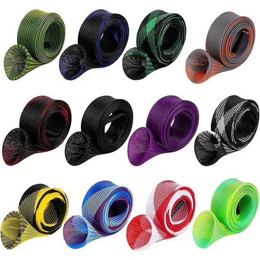 Pacote com 12 capas para varas de pesca em malha trançada - protege varas de arremesso e spinning, ideais para pesca marítima e armazenamento de equipamentos