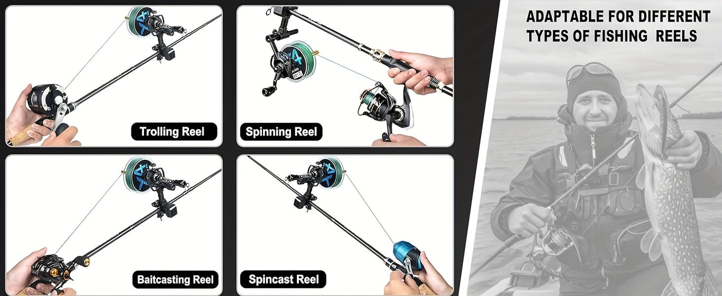 Bobinador de linha de pesca compacto e portátil PLUSINNO com função de desenrolador.