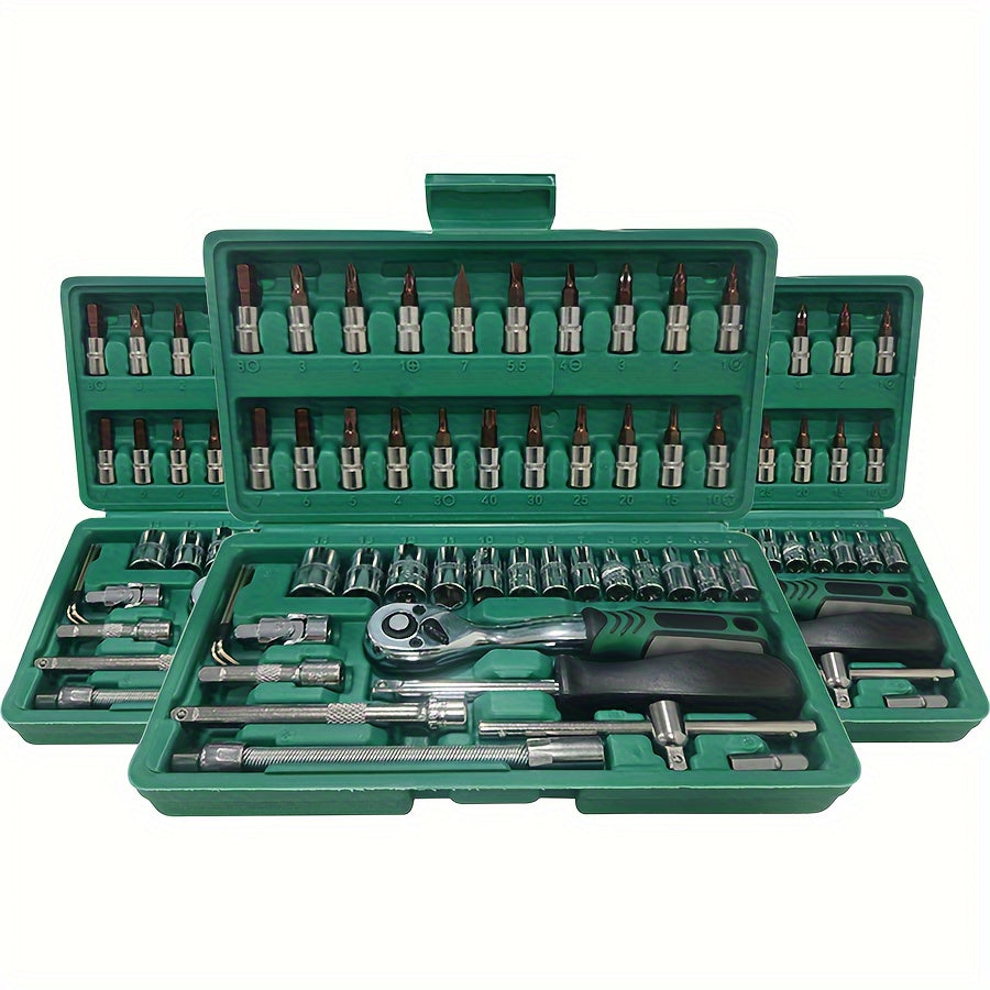Conjunto de ferramentas de catraca profissional 216/53/46 peças.