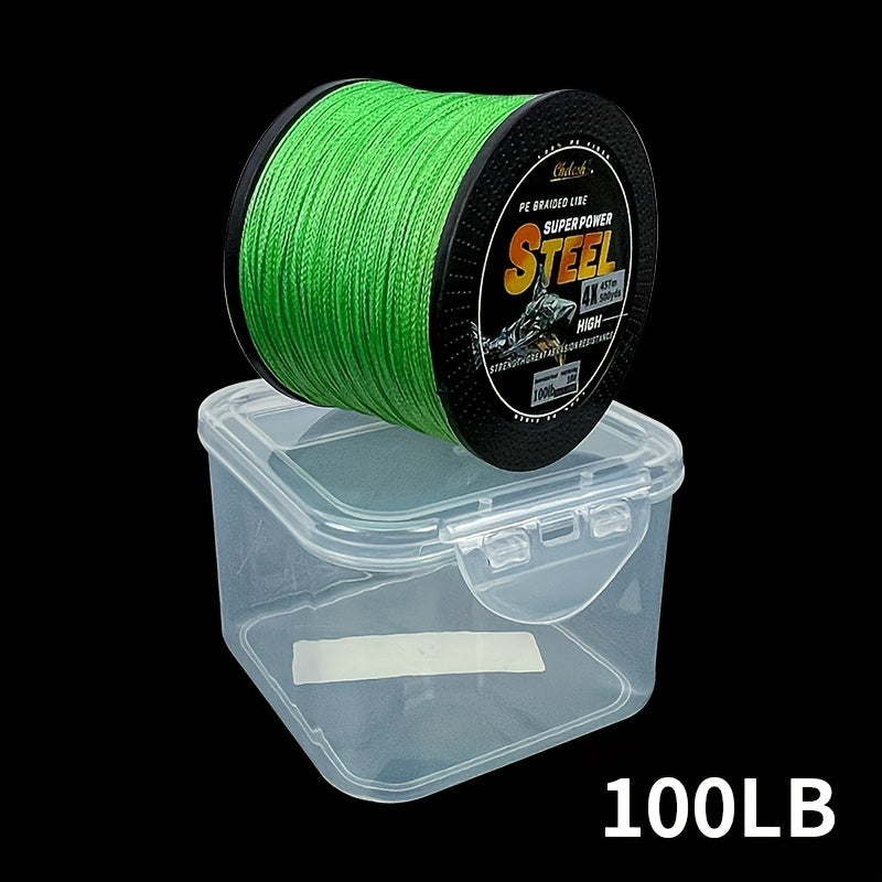 Linha de pesca trançada de PE ultradurável de 4 fios 457M/500YDS de 10 a 100 libras