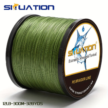 300M/328YDS, 500M/546YDS, linha de pesca super forte, fio trançado multifilar