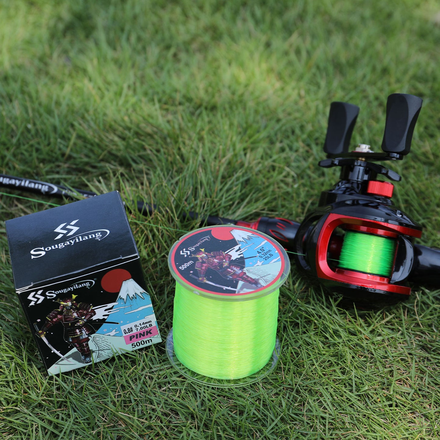Linha de pesca de nylon monofilamento premium Sougayilang 4X, 500 m/546 jardas,