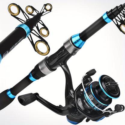 conjunto de vara e carretel telescópicos para pesca marítima de longa distância