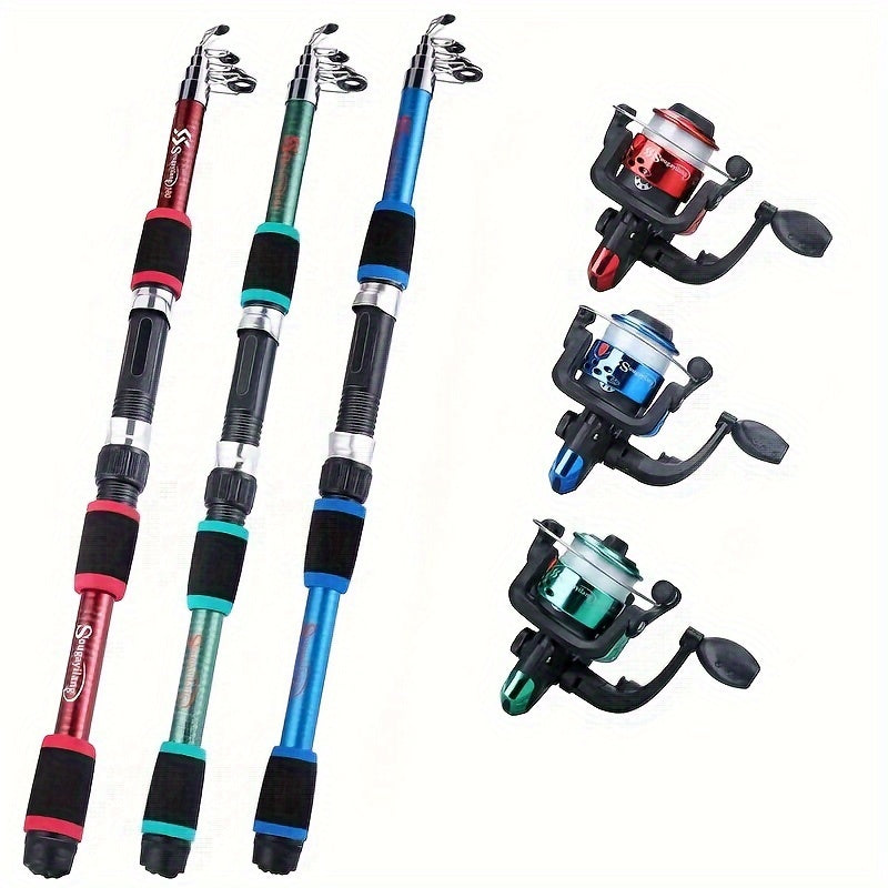 1 conjunto de kit de vara de pesca telescópica premium - portátil, durável e completo..