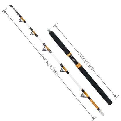 Vara de pesca de corrico de 2 seções - Vara de pesca de jigging lento em água salgada para garoupas, 80-180 libras/100-200 libras, 165 cm/5,4 pés de comprimento