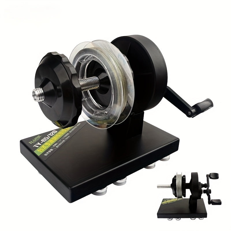 Enrolador de linha de pesca Easy Spool com estação de enrolamento de carretel giratorio