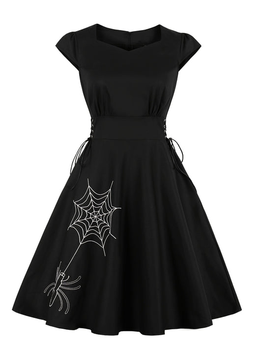 Vestido curto feminino estilo A-Line, vestido de coquetel franzido.