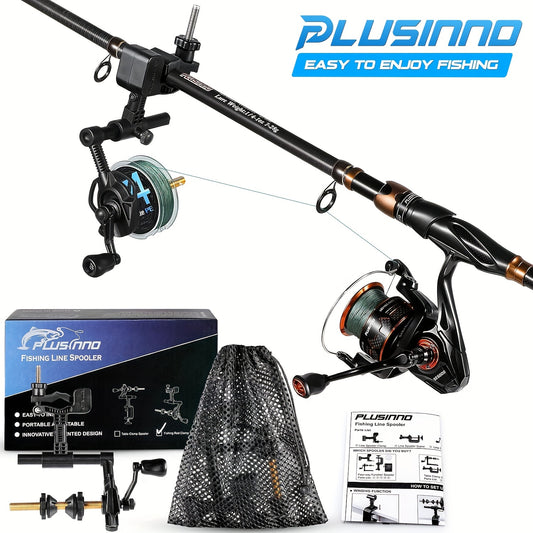 Bobinador de linha de pesca compacto e portátil PLUSINNO com função de desenrolador.
