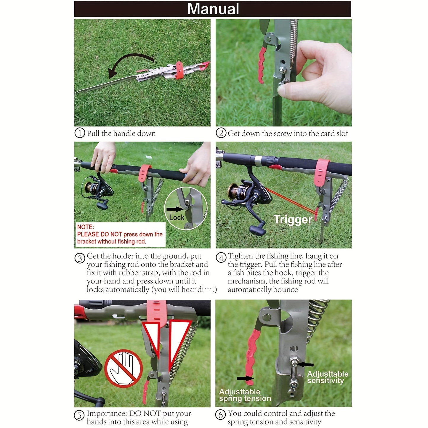 1pacote de suportes para varas de pesca premium com mola