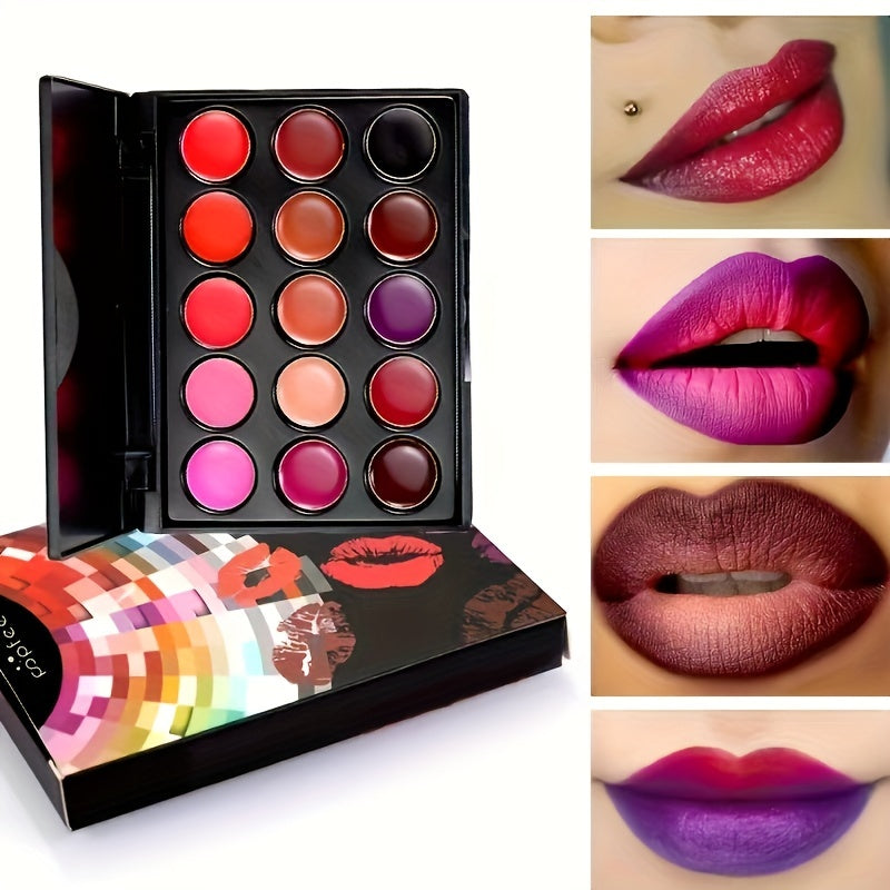 Paleta de batons à prova d'água 15 cores de batons matte.
