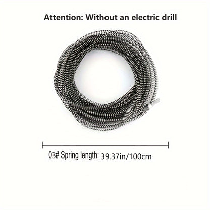 Acessório de tubo de mola para limpeza de ralos elétricos de 1 peça - Metal duráve