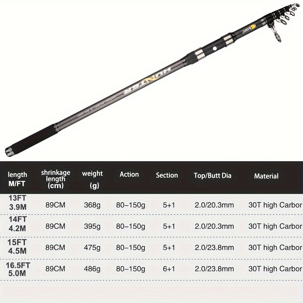 Vara de pesca telescópica BUDEFO Surf Spinning, ideal para  viagem