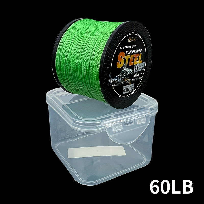 Linha de pesca trançada de PE ultradurável de 4 fios 457M/500YDS de 10 a 100 libras