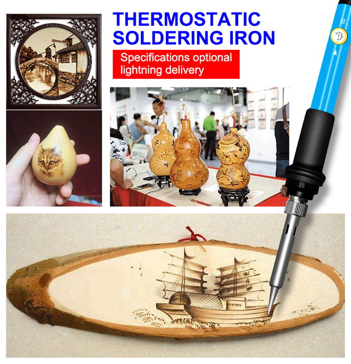 71 peças/conjunto de ferramentas de ferro de solda elétrico com regulação de temperatura