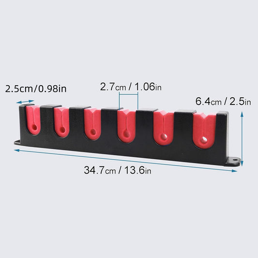 Suporte para varas de pescar de parede com capacidade para 6 varas