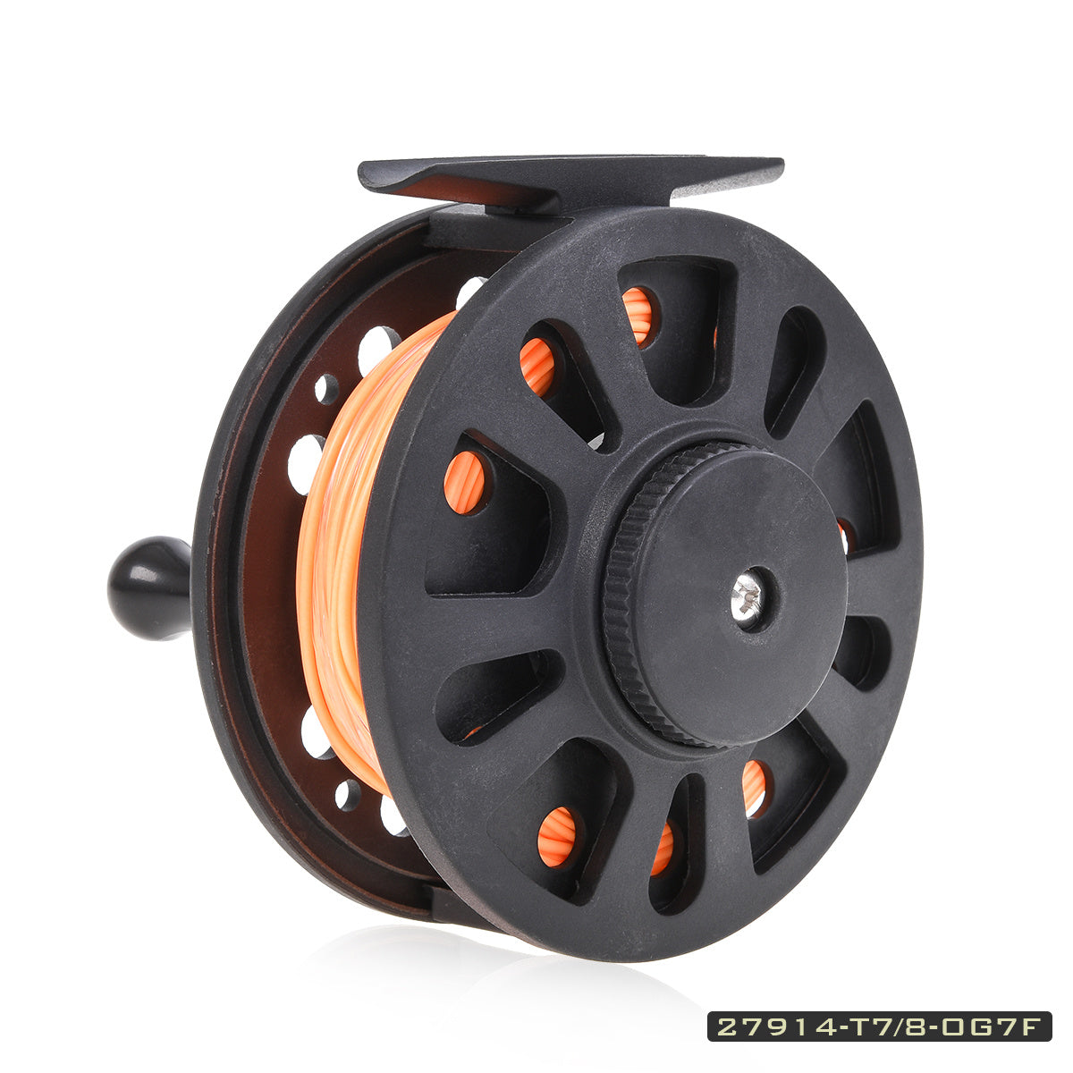 Conjunto combinado de carretel e linha de pesca com mosca pré-carregados..