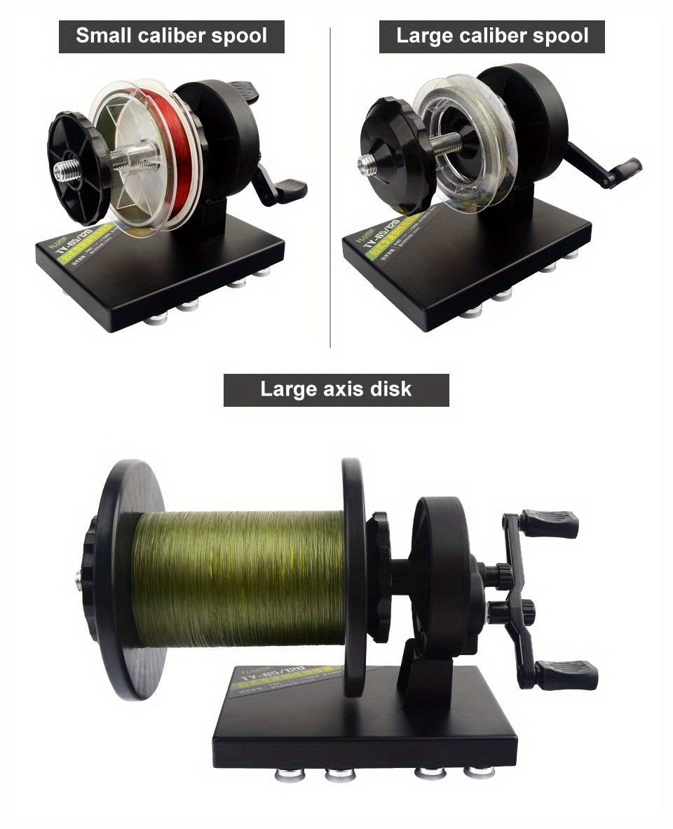 Enrolador de linha de pesca Easy Spool com estação de enrolamento de carretel giratorio