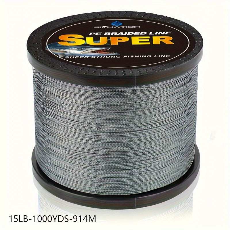 Linha de pesca trançada de 1000 jardas - ultrassensível, resistente à abrasão,