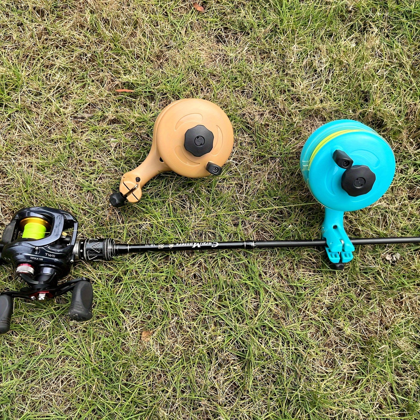 1 peça de enrolador de linha de pesca para carretel de isca e fiação, fácil de carregar