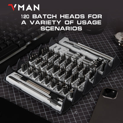 Conjunto de chaves de fenda de precisão 128 em 1, kit de chave de fenda magnética com eixo flexível, kit profissional de ferramentas de reparo magnético para computador, laptop, Xbox, console de jogos, ferramentas masculinas para presente