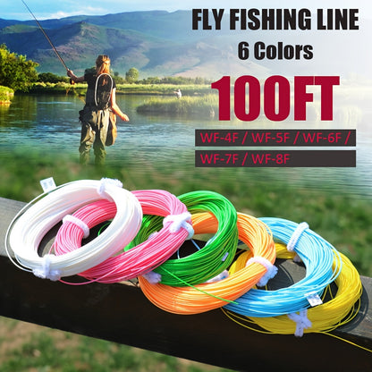 Linha de pesca com mosca Sougayilang, linha flutuante de 100 pés/30,5 m
