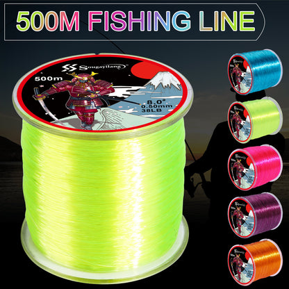 Linha de pesca de nylon monofilamento premium Sougayilang 4X, 500 m/546 jardas,