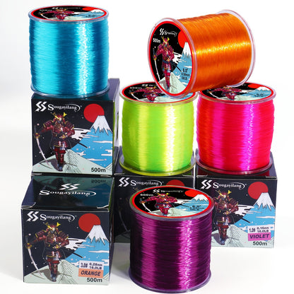Linha de pesca de nylon monofilamento premium Sougayilang 4X, 500 m/546 jardas,