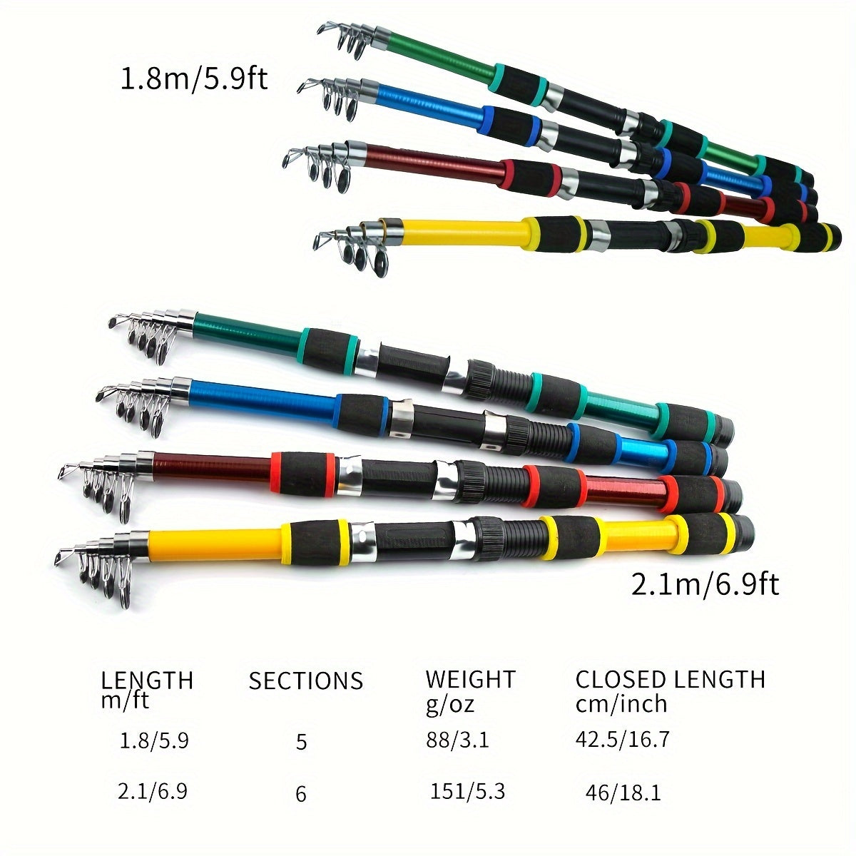 Vara de pesca telescópica de viagem: aproveite a pesca em qualquer lugar com esta vara de pesca leve de fibra de vidro
