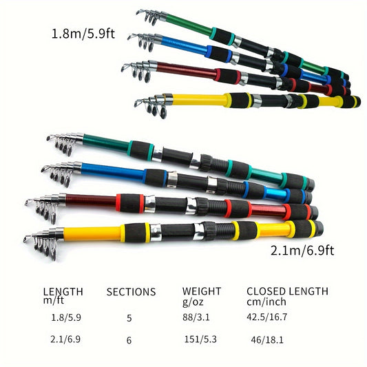 Vara de pesca telescópica de viagem: aproveite a pesca em qualquer lugar com esta vara de pesca leve de fibra de vidro