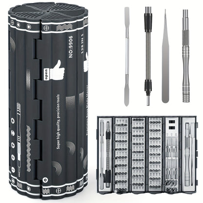 Conjunto de chaves de fenda de precisão 128 em 1, kit de chave de fenda magnética com eixo flexível, kit profissional de ferramentas de reparo magnético para computador, laptop, Xbox, console de jogos, ferramentas masculinas para presente
