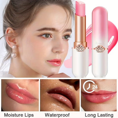 labial hidratante de longa duração que muda de cor.
