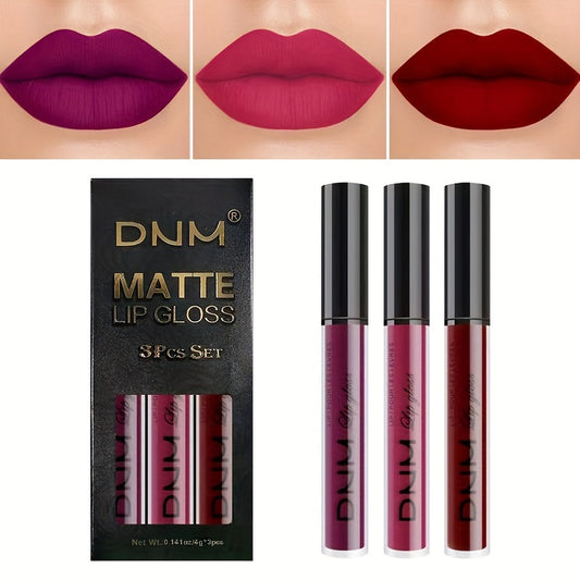Conjunto de 3 batons líquidos matte.