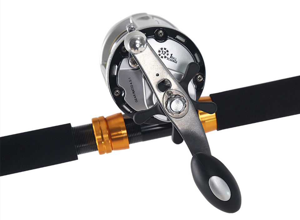 Vara de pesca de corrico de 2 seções - Vara de pesca de jigging lento em água salgada para garoupas, 80-180 libras/100-200 libras, 165 cm/5,4 pés de comprimento