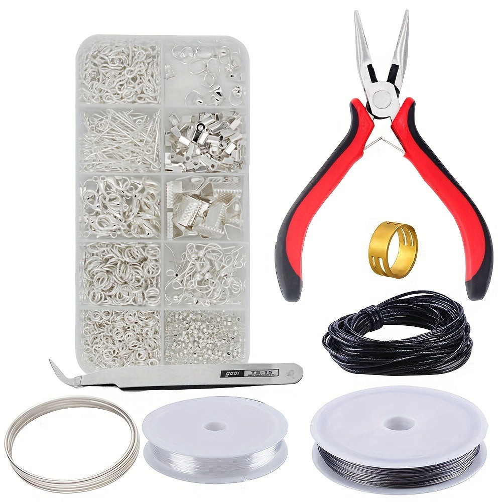 Kit para iniciantes em fabricação de joias com 900 peças, brincos, colares, ETC...