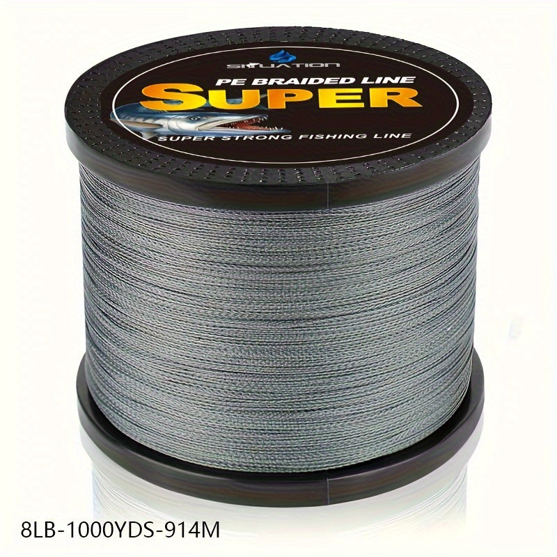 Linha de pesca trançada de 1000 jardas - ultrassensível, resistente à abrasão,