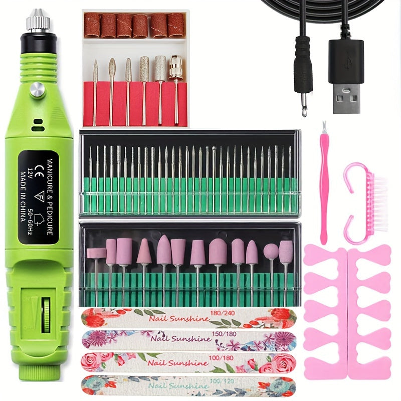 High-Power Cordless Nail Drill Machine - Effortless Gel & Acrylic Nail Polisher - Rechargeable Efile Kit with Variable Speed & Professional Bits for Salon-Quality Manicures at Home - Complete, Safe & Versatile