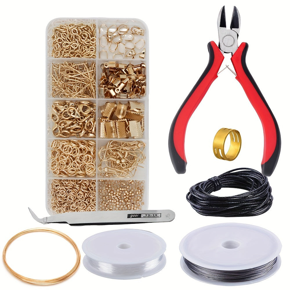 Kit para iniciantes em fabricação de joias com 900 peças, brincos, colares, ETC...