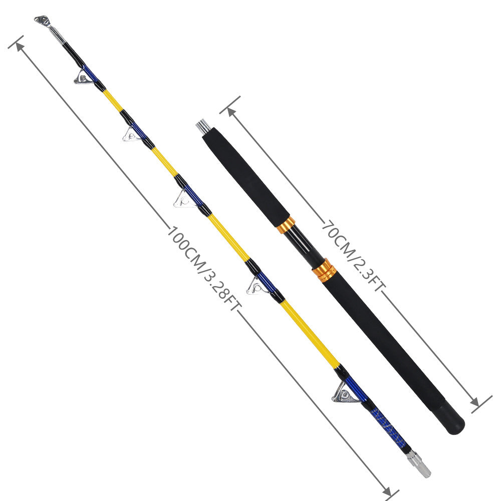 Vara de pesca de corrico de 2 seções - Vara de pesca de jigging lento em água salgada para garoupas, 80-180 libras/100-200 libras, 165 cm/5,4 pés de comprimento