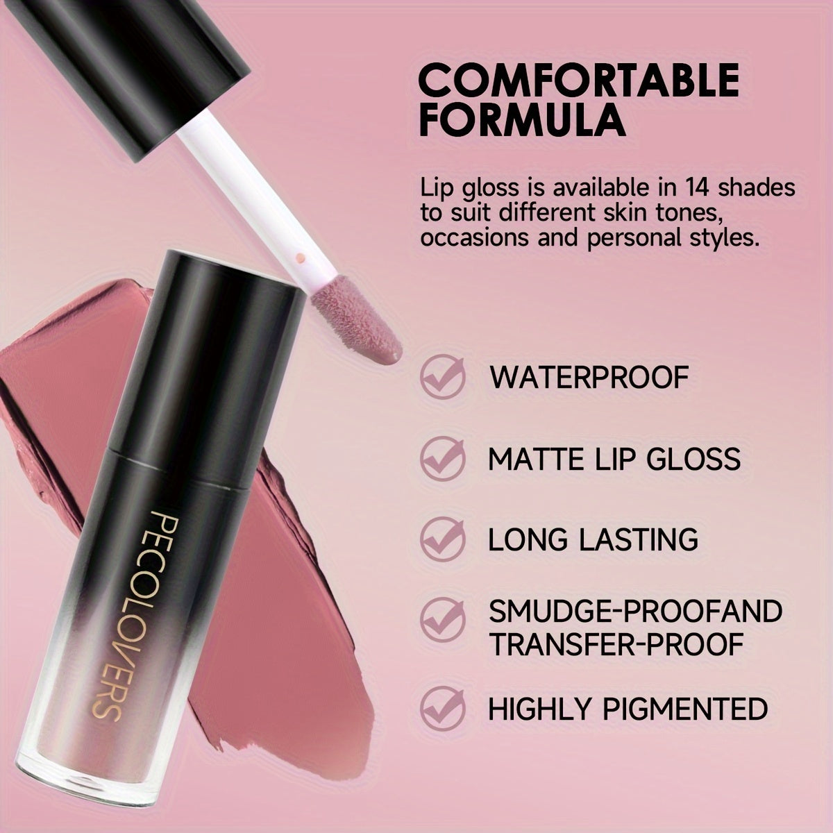 Maquiagem labial, 18 cores, brilho labial super matte,  longa duraçao.